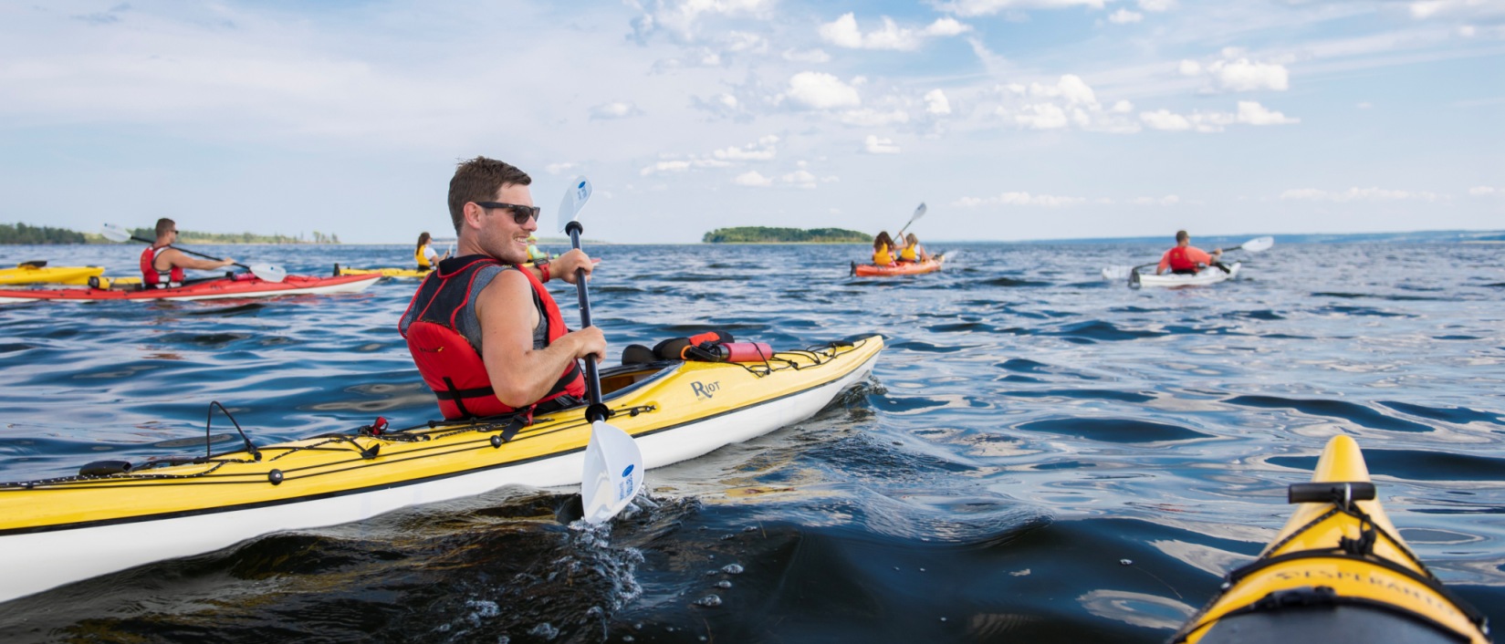 Guided kayaking tour at Fox Harb'r Resort