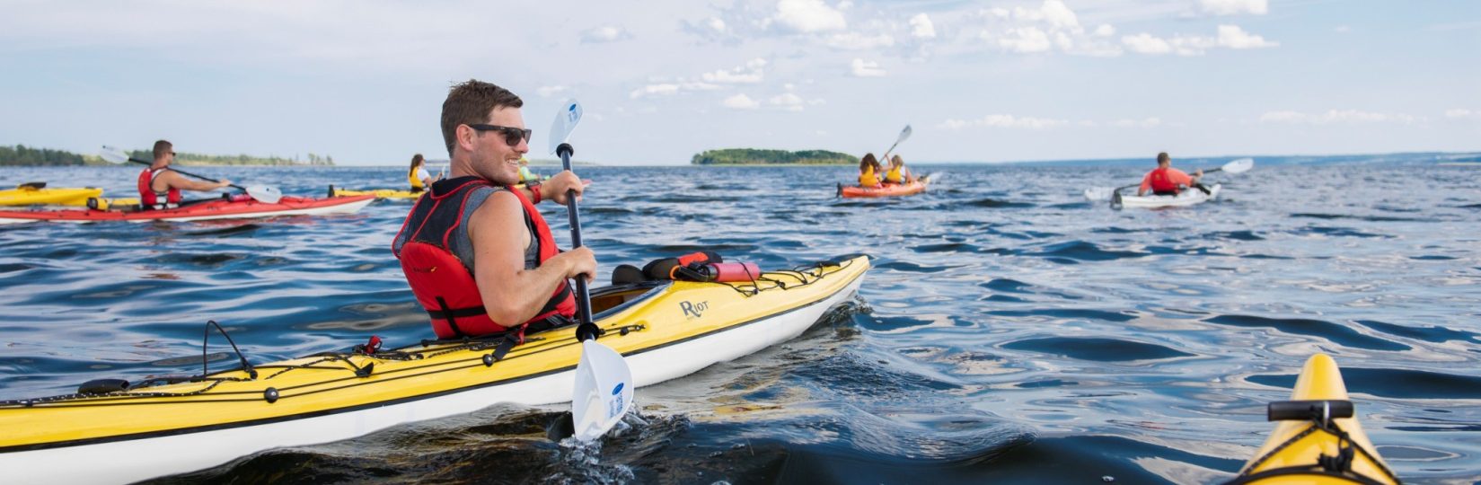 Kayaking with a guide at Fox Harb'r Resort